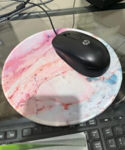 ITNRSIIET Marble Round Mouse Pad, Pink Marble Customized Premium-Textured Mouse Mat,Washable Mousepads with Lycra Cloth, Non-Slip Rubber Base Small Mousepad, 7.87×7.87×0.12 inches (Pink Marble) 41 71tAmFzDIGL