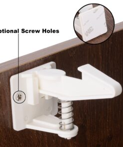 Child Safety Cabinet Locks Latches - 12 Pack,Kids Baby Proofing Lock Child Proof Drawer Locks - Cupboard Hidden Latch - Adhesive,Door Spring Lock - No Tools,Drill (White) 24 71tB5Bqm8sL