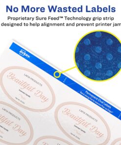 Avery Printable Blank Oval Labels, 2" x 3-1/3", Glossy White, 80 Customizable Labels (22820) 23 71tBulj wS