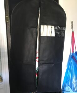 Garment Bags with Shoe Bag - Breathable Garment Bag Covers Set of 5 for Suit Carriers, Dresses, Linens, Storage or Travel - Suit Bag with Clear Window 57 71tBywJdbBL