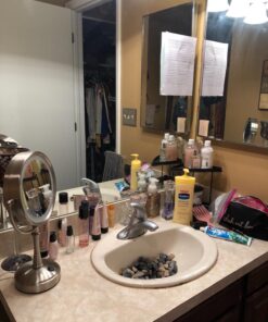 MyGift Black Metal Over The Sink Shelf with Scrollwork Design, 2 Tier Display Stand Organizer for Kitchen Accessories 26 71tCjd6QTuL