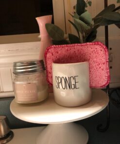 Mud Pie Kitchen Dish Sponge Holder Caddy, Off White Off-White 39 71tEPYYPWfL