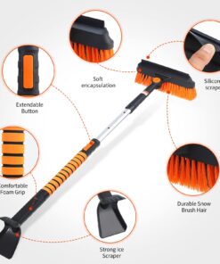 5in1 Car Snow Ice Scraper and Brush for Car SUV Trucks, 1x Ice Snow Shovel, 1x Heavy Duty 42" Extendable Snow Cleaning Brush Squeegee Broom, 1x Scratch Ice Snow Scraper Remover for Car Windshield 42" With Shovel 46 71tF6IHdlKL