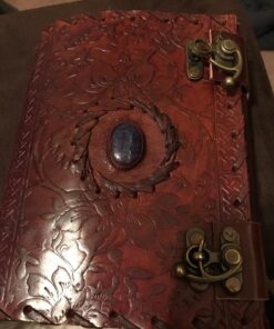 Handmade Embossed Blue Stone Leather Journal Notebook Refillable Sketchbook with 2 Latches, Lace Edging Diary By Cuero 63 71tFGWkAInL