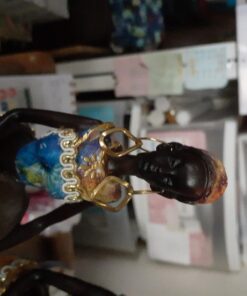 Novelty Statue African Figurine Sculpture Colorful Dress Standing Lady Figurine - Best Décor Collectible Art Piece 11" Inches Tall - Flower Dress Tropical -Body Sculptures Decorative Black Figurines 17 71tI6dJBjTL