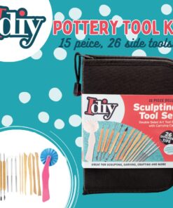 Sculpt Pro Pottery Tool Starter Kit - 15-Piece 26-Tool Beginner's Clay Ceramics Modeling Carving Sculpting Set -Arts and Crafts School Project, w Carrying Case, Birthday Gift for Kids 1 30 71tJHdanRXL