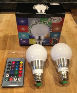 Kobra LED Color Changing Light Bulb with Remote Control - 16 Different Color Choices Smooth, Fade, Flash or Strobe Mode - Smart Remote Lightbulb - RGB & Multi Colored 2 Count (Pack of 1) 45 71tJPw9eTZL