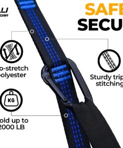 Foxelli Hammock Straps XL – Camping Hammock Tree Straps Set (2 Straps & Carrying Bag), 20 ft Long Combined, 40+2 Loops, 2000 LBS No-Stretch Heavy Duty Hammock Suspension System Kit 21 71tKmZ3DXbL