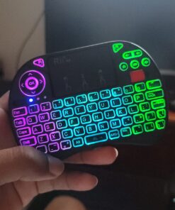 Mini Keyboard,Rii X8 Portable 2.4GHz Mini Wireless Keyboard Controller with Touchpad Mouse Combo,8 Colors RGB Backlit,Rechargeable Li-ion Battery for Google Android TV Box, PS3, PC, Pad,Nvidia Shield 49 71tNVXQWoxL