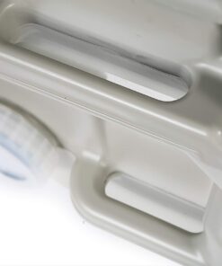 Camco 5.3-Gallon Portable Travel Toilet | Features Detachable Holding Tank w/Sealing Slide Valve & Bellow-Type Flush | Easy Transport w/Compact Lightweight Design & Carry Handle | Gray (41541) 5.3 Gallon 29 71tNdDX4hnL