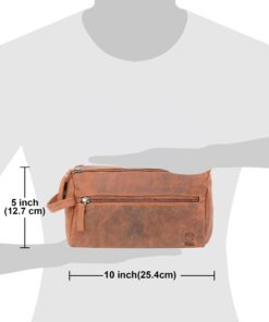 Alternative view of RUSTIC TOWN Buffalo Leather Toiletry Bag : Vintage Travel Shaving & Dopp Kit : for Toiletries, Cosmetics & More : Spacious Interior & Waterproof Lining : Compact, Fits Easily in Luggage Brown