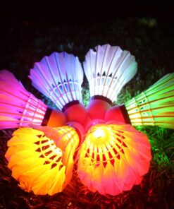 Inngree LED Badminton Birdies, LED Colourful Shuttlecock Dark Night Goose Feather Glow Birdies Lighting Outdoor Indoor Sport Activities 6 Colourful-6pcs 14 71tNscgw0kL