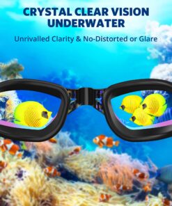 Aegend Swim Goggles, 2 Pack Swimming Goggles No Leaking Adult Men Women Youth Aqua & Bright Rose 25 71tOdmJvWL