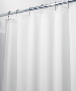 iDesign Solid Fabric Bathroom Shower Curtain - 72" x 72", White Standard 13 71tOmCL0qL