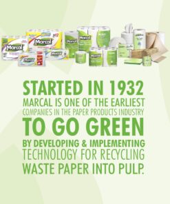 Marcal Paper Towels U-Size-It Sheets 2 Ply 140 Sheets Per Roll 100% Recycled - 12 "Roll Out" Rolls Per Case Green Seal Certified Paper Towel Rolls 06183 12 Rolls - White 9 71tOmmz98IL