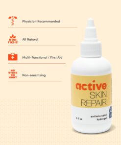 Active Skin Repair Hydrogel - Natural & Non-Toxic First Aid Ointment & Antiseptic Gel for Minor Cuts, Wounds, Scrapes, Rashes, Sunburns, and Other Skin Irritations (Single, 3 oz Gel) 3 Fl Oz (Pack of 1) 29 71tPcFyCSdL