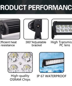 Senlips 50" 288W Spot&Flood Combo Light Bar Waterproof, 52 inch led Light bar, Led Off Road Jeeps Truck Bar Work Driving Lights Fog Lamp for Trucks ATV Vehicle Accessories 32 71tPl4O4L