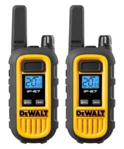 DEWALT DXFRS300 1 Watt Heavy Duty Walkie Talkies - Waterproof, Shock Resistant, Long Range & Rechargeable Two-Way Radio with VOX (2 Pack) 2 Pack 37 71tREGSn8vL