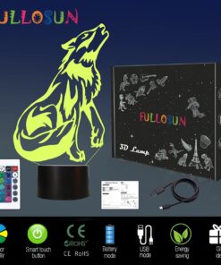 FULLOSUN Wolf Gifts, 3D Night Light for Kids Optical Illusion Lamp Co-Sleeping,Remote Controller with 16 Color Changing Birthday Gifts & for Kids, Boys & Men 18 71tRTTsqDvL