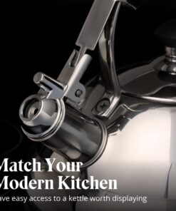 Willow & Everett Whistling Tea Kettle for Stove Top - 2.75 Quart Tea Pots for Stove Top w/Stainless Steel, Mirror Finish & Strainer Single Handle 34 71tRXDAGNPL