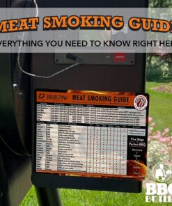 Alternative view of Bear Paws Meat Smoking Guide Magnet - Smoker Accessories - Grilling/BBQ Quick Reference Smoking Chart - Wood Chips - Wood Pellets - Time and Temperature Orange Flame
