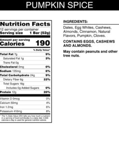 Alternative view of RXBAR Protein Bars, 12g Protein, Gluten Free Snacks, Pumpkin Spice, 22oz Box (12 Bars)