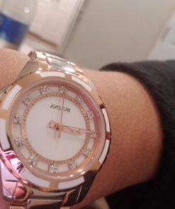 Bulova Ladies' Classic Diamond Stainless Steel Watch with Mother of Pearl Dial Steel/Rose Gold 16 71tUJ rBzxL