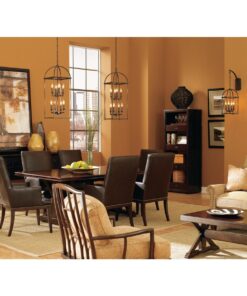 Progress Lighting Piedmont Collection Four-Light Cage Entry Light, Antique Bronze 13-3/8-Inch Width x 20-3/8-Inch Height 24 71tWLl02NSL