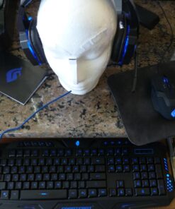 Soundbot SportsBot SS301 Blue LED Gaming Over-Ear Headset Headphone, Keyboard & Mouse Combo Set w/ 40mm Speaker Driver, Microphone, Multimedia Keys & Window Key Lock, 4 DPI Levels (BLU) 59 71tWR7DzdJL