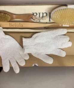 Belula Premium Dry Brushing Body Brush Set- Natural Boar Bristle Body Brush, Exfoliating Face Brush & One Pair Bath & Shower Gloves. Free Bag & How To – Great Gift For A Glowing Skin & Healthy Body 42 71tWa6TFIBL 2