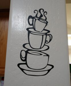 Coffee Cup Double Sided Visual Removable Wall Vinyl Sticker Decals Decor Art Bedroom Design Mural Black 15'' X 8'' 26 71tXfK7WaL
