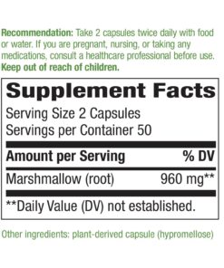 Nature's Way Premium Herbal Marshmallow Root 960 mg per serving 100 VCaps 18 71tZJyvCIRL