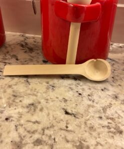 Canister Sets For The Kitchen (4 Piece Set) Red, High Gloss Ceramic | By Home Basics | Decorative | With Wooden Spoons, Countertop Set For Flour, Sugar, Coffee, and Snacks 32 71tZlGvZruL