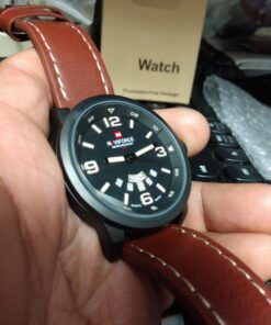 cofuo Mens Fashion Dress Analog Quartz Watch with Brown Leather Band Unique Big Face Number Retro Casual Wrist Watches Classic Business Waterproof Wristwatch Calendar Date Week - Black Brown 35 71tbWJpBfkL