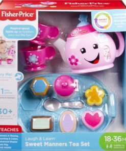 Fisher-Price Laugh & Learn Toddler Learning Toy Sweet Manners Tea Set With Smart Stages For Pretend Play Ages 18+ Months Standard Packaging 24 71tcM vR2mL 1
