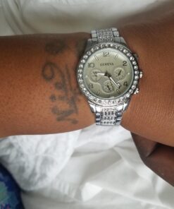 FANMIS Luxury Unisex Pave Floating Crystal Diamonds Calendar Digital Quartz Watch Business Dress Watch Luminous Pointer with Stainless Steel Link Bracelet silver 31 71tcV8I7DXL