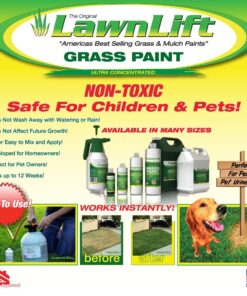 LawnLift 64 ounce Grass Paint factory 2nd with cosmetic blemishes on bottle, seal and label. May include dried paint or other unsightly blemishes on exterior of bottle. 25 71tdeVDdDpL