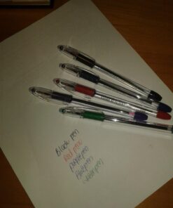 Pentel R.S.V.P. Ballpoint Pen, Fine Line, (0.7mm), Assorted Ink, Clear Barrel, 5 Pack (BK90BP5M) Assorted Ink Colors 28 71tegIfxvYL