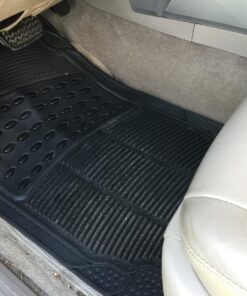 BDK M783 DuraChannel Heavy Duty Rubber Car Floor Mats Liner for Auto - All Weather 3 Piece Set Front & Rear, Fits Car Truck SUV Van, Universal Trim to Fit Black 57 71tei8uZLBL