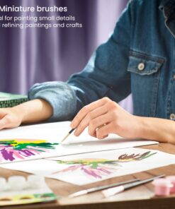 Arteza Detail Paint Brushes, Set of 15, Fine Detail Brush Set for Miniature Models and Canvases, Synthetic Bristles, Small Paint Brushes for Details, Fine Lines, and Shading 27 71tfRlBPzcL