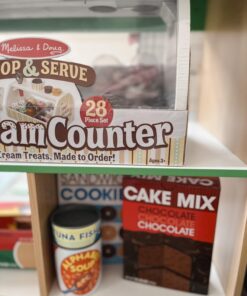 Melissa & Doug Wooden Scoop and Serve Ice Cream Counter (28 pcs) - Play Food and Accessories - Pretend Food Toys, Ice Cream Shop Toys For Kids Ages 3+ Scoop & Serve Ice Cream Counter 37 71tgEMl9AhL 1