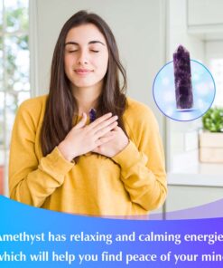 Healing Crystal Wands,2" Amethyst Crystal, Rose Quartz,Clear Quartz and Black Obsidian£¬6 Faceted Reiki Chakra Stones 4 pcs Pink,clear Quartz,black Obsidian,amethyst 2" Tall 41 71tgLlSZ3HL