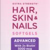 Nature's Bounty Advanced Hair, Skin & Nails, Argan-Infused Vitamin Supplement with Biotin and Hyaluronic Acid, 150 Rapid Release Softgels Unflavored