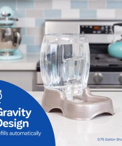 Alternative view of Petmate Pet Cafe Waterer Cat and Dog Water Dispenser 4 Sizes, 3 GAL, Pearl Tan, Made in USA