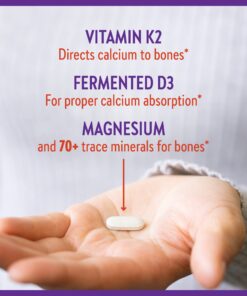 New Chapter Calcium Supplement - Bone Strength Organic Red Marine Algae Calcium - with Vitamin D3+K2 + Magnesium, 70+ Trace Minerals for Bone Health, Gluten Free, Easy to Swallow - 180 Slim Tablets 180 Count (Pack of 1) 17 71thrrdgNEL