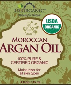 US Organic Moroccan Argan Oil, USDA Certified Organic,100% Pure & Natural, Cold Pressed Virgin, Unrefined, 4 Oz in Amber Glass Bottle with Glass Eye Dropper for Easy Application. Sourced from Morocco. 4 Fl Oz (Pack of 1) 11 71tiZXAp6L