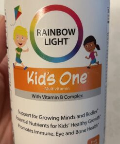 Rainbow Light Kids One Multivitamin, Chewable Multivitamin for Kids Provides Healthy Growth and Immune Support, With Vitamin C, Zinc, & B Complex, Vegetarian and Gluten Free, Fruit Punch, 90 Count 90 Count (Pack of 1) 52 71tjOat4MfL 3