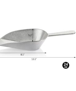 Alternative view of New Star Foodservice 34721 One-Piece Cast Aluminum Flat Bottom Bar Ice Flour Utility Scoop, 24-Ounce, Silver