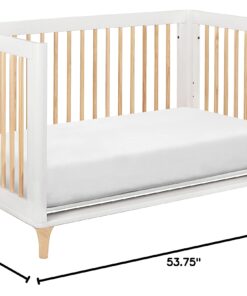 Babyletto Lolly 3-in-1 Convertible Crib with Toddler Bed Conversion Kit in White and Natural, Greenguard Gold Certified White/Natural 31 71tlGsYB UL