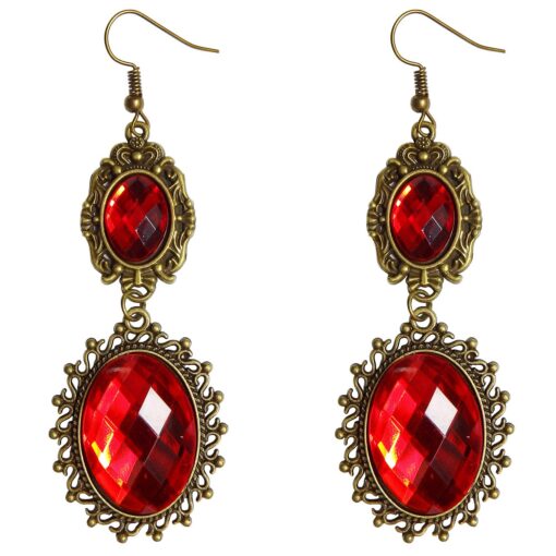 RareLove Lolita Red Rhinestone Teardrop Chandelier Dangle Earrings red teardrop